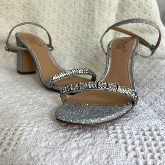 Jewel by Badgley Mischka | Silver Glitter Heels - Picture 7 of 9
